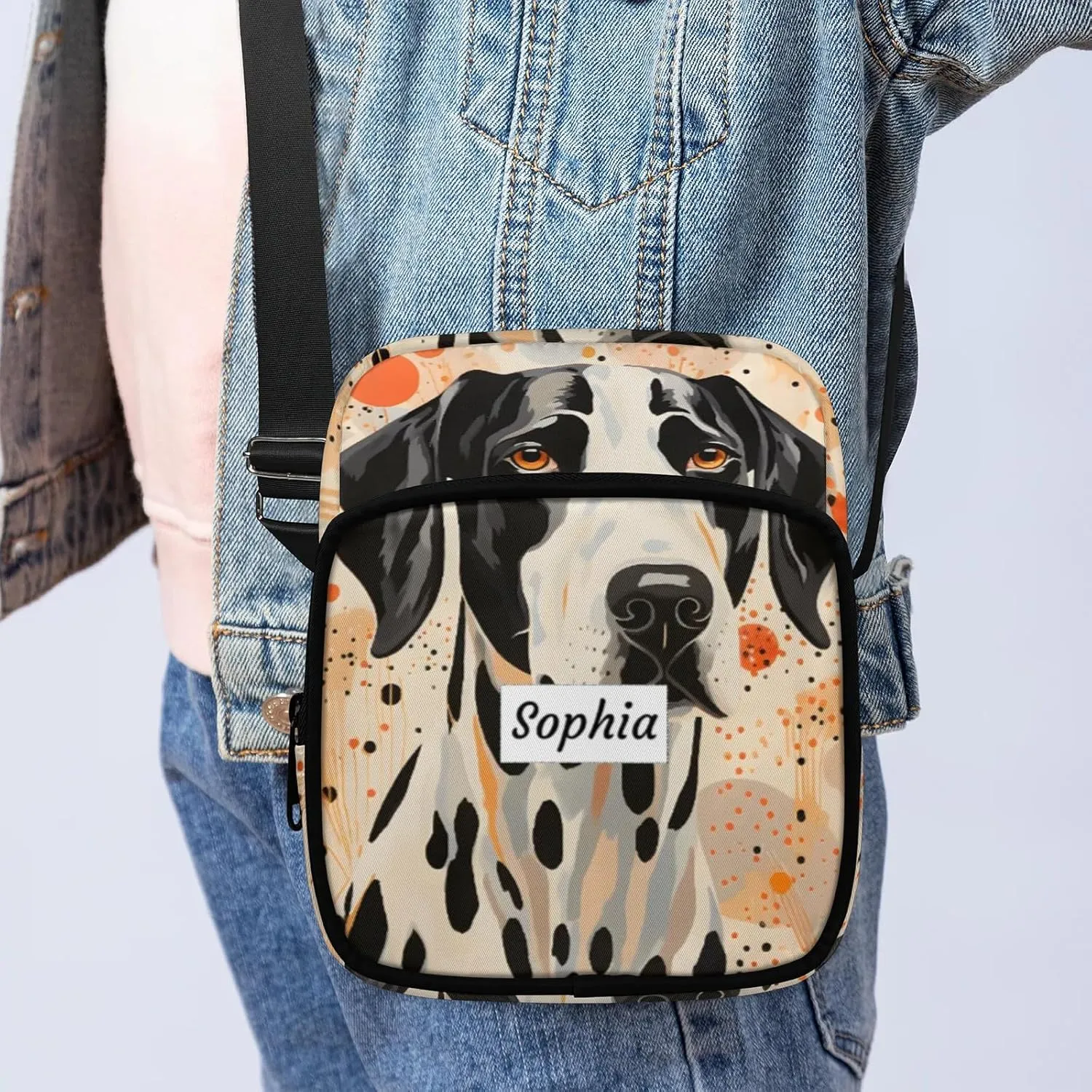 TropicalLife Personalized Crossbody Bag for Women Men Custom Name Messenger Bags