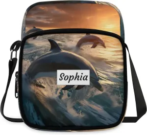 TropicalLife Personalized Crossbody Bag for Women Men Custom Name Messenger Bags