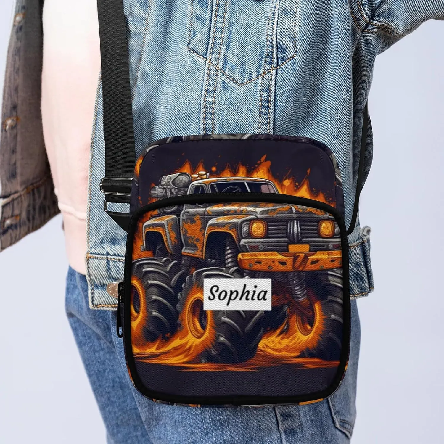 TropicalLife Personalized Crossbody Bag for Women Men Custom Name Messenger Bags