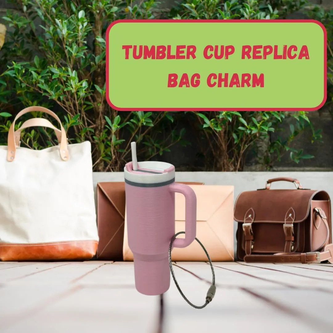 Tumbler Cup Replica Bag Charm | Cute & Fun Luggage Tag for Backpacks, Purses, Totes and More | Made in USA