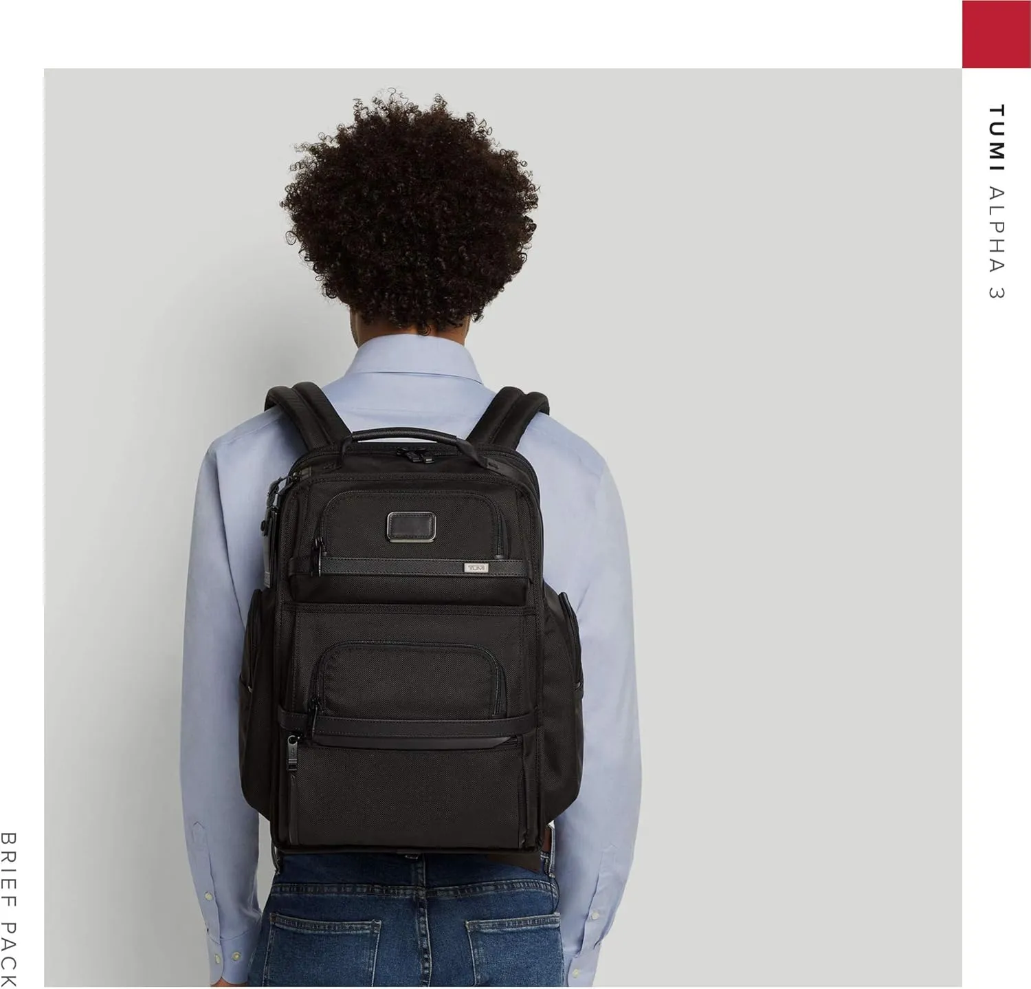TUMI - Alpha Brief Pack - 15" Laptop Backpack with Padded Adjustable Straps - Laptop Bag - Stores Laptop, Tablet, Toiletries - Anthracite
