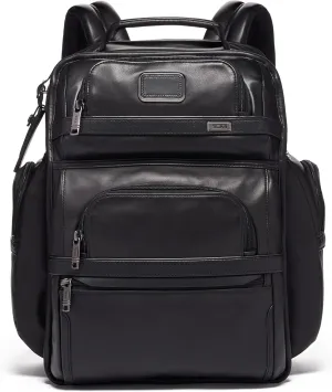 TUMI - Alpha Brief Pack - 15" Laptop Backpack with Padded Adjustable Straps - Laptop Bag - Stores Laptop, Tablet, Toiletries - Black Leather