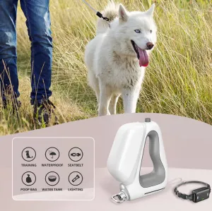 Upgraded 3 IN 1 Retractable Dog Leash With Integrated Dispenser