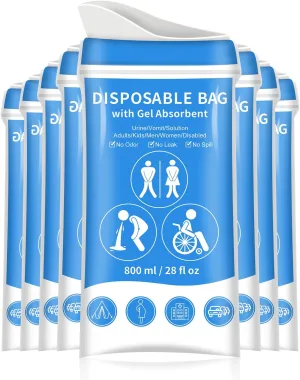 Urinal Bags Gel Disposable for Travel: Pee Vomit Portable Emergency Toilet in Camping - Women Men