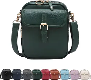 Urvashi Cross Body Bag - Vintage Vegan Leather Messenger Purse, Anti-Theft Small Crossbody Bag with 10 Slots RFID, Tojoyride