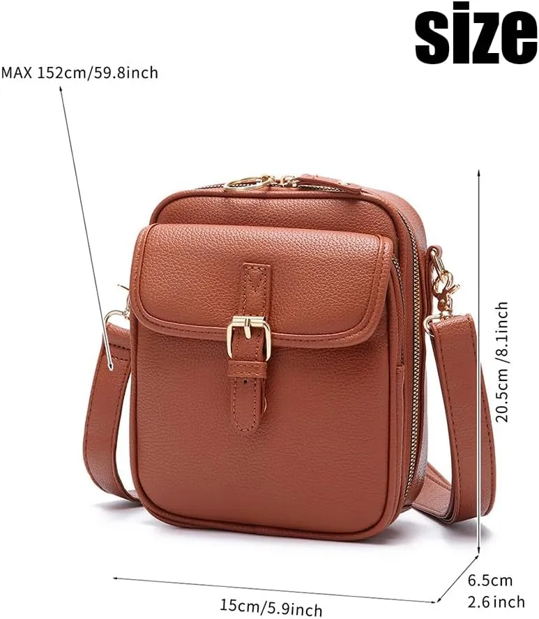 Urvashi Cross Body Bag - Vintage Vegan Leather Messenger Purse, Anti-Theft Small Crossbody Bag with 10 Slots RFID, Tojoyride