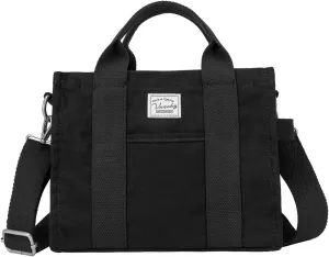 VASCHY Canvas Tote bag, Casual Reusable Work Totes for Women Teachers with Zippers Pockets Crossbody Shoulder Bag Purse