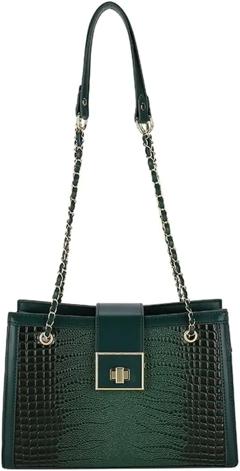 Vegan Leather Shoulder Bag for Women Fashion Purse Large Totes Y2k Top Handle Satchel with Chain Designer Bags