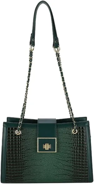 Vegan Leather Shoulder Bag for Women Fashion Purse Large Totes Y2k Top Handle Satchel with Chain Designer Bags