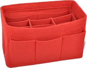 Vercord Felt Purse Organizer Handbag Insert Liner Shaper Bag in Bags for Speedy Neverfull Tote Red Small