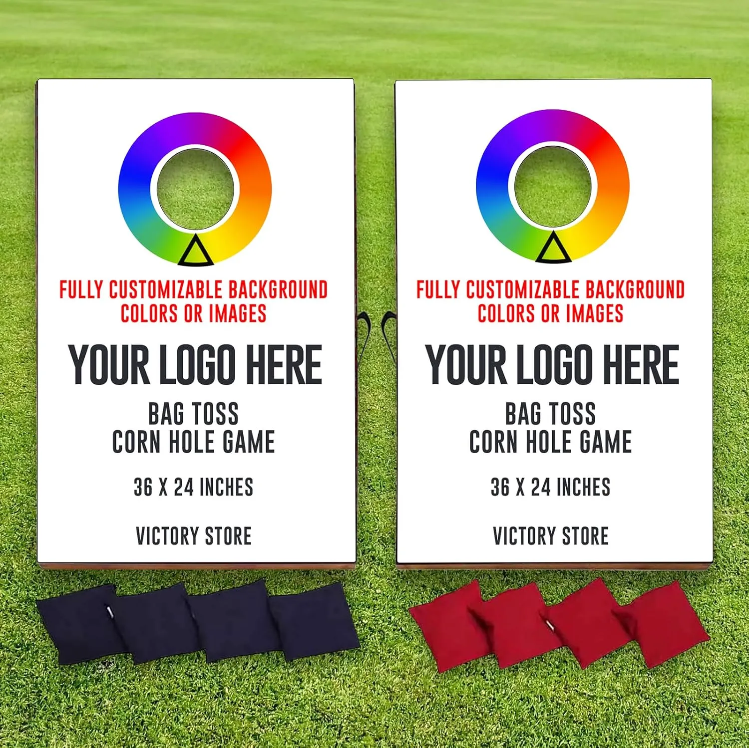 VictoryStore Cornhole Games - Custom Logo Cornhole Bag Toss Game
