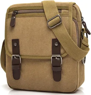 Vintage Canvas Messenger bag for Men Women Crossbody Bag Shoulder Bag Travel Bag for Teen Work Daily Satchel Bag
