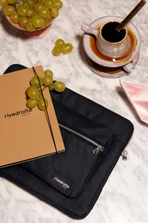 Vivienne, the 13" Laptop Sleeve - Recycled cotton Black