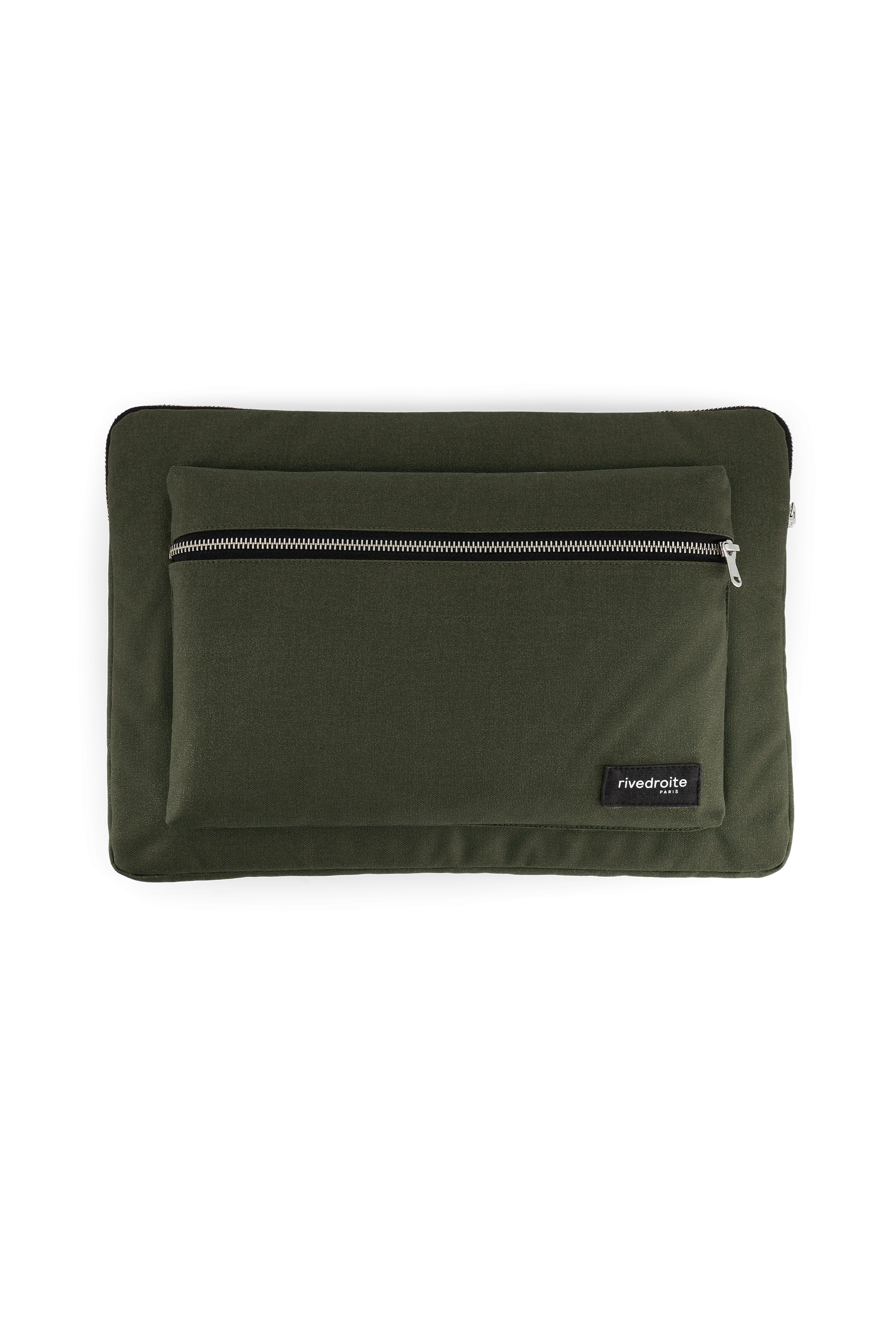Vivienne, the 15" Laptop Sleeve - Recycled cotton Military Green