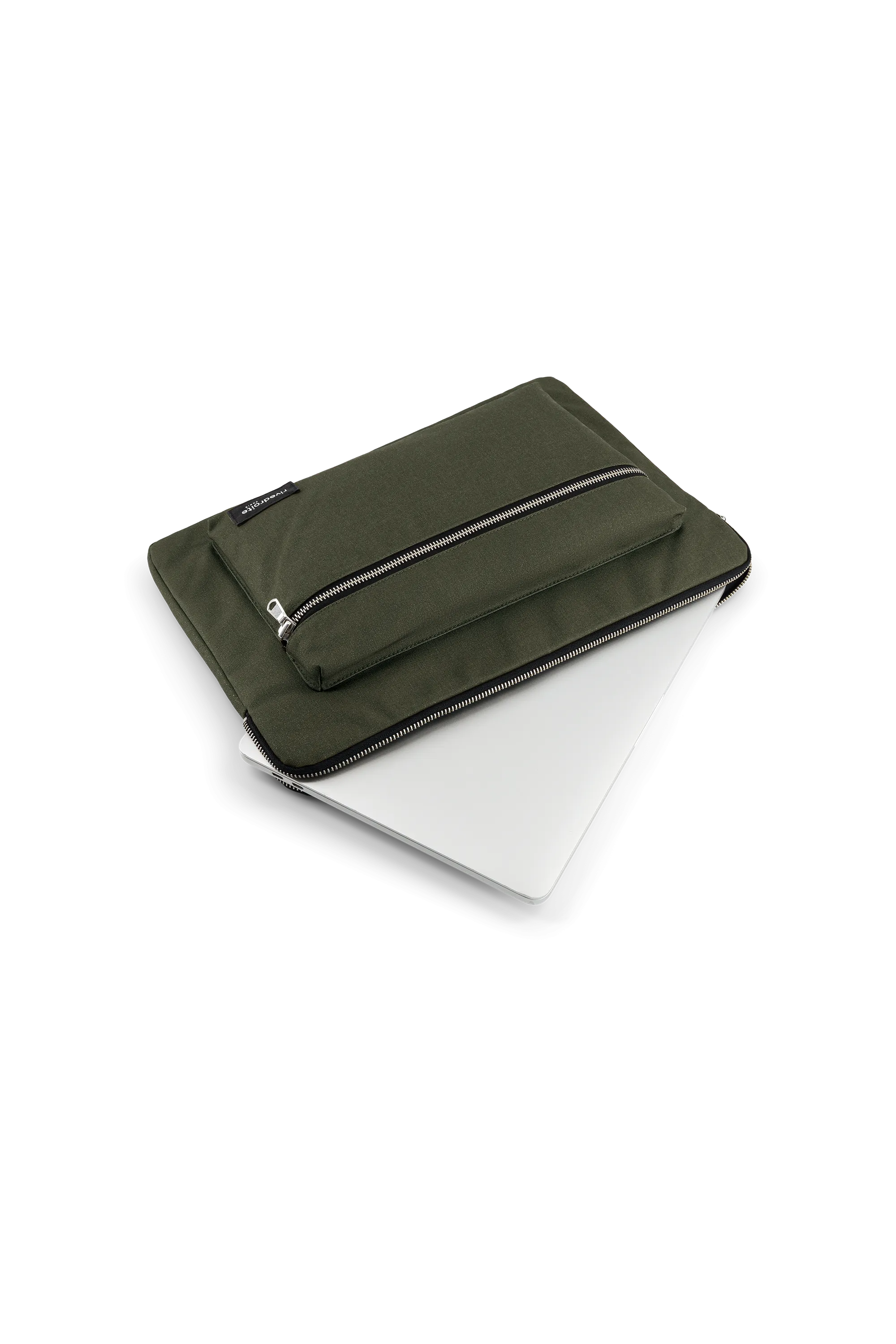 Vivienne, the 15" Laptop Sleeve - Recycled cotton Military Green