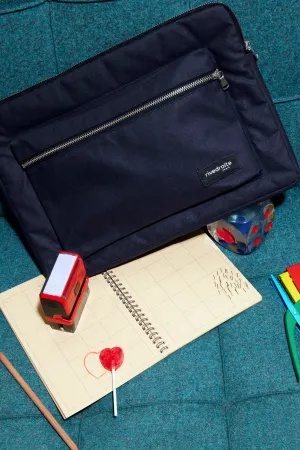 Vivienne, the 15" Laptop Sleeve - Recycled cotton Navy Blue