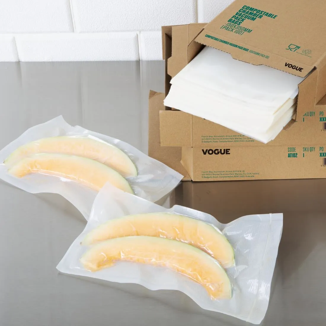 Vogue Compostable Chamber Vacuum Pack Bags 300x350mm (100 pack)
