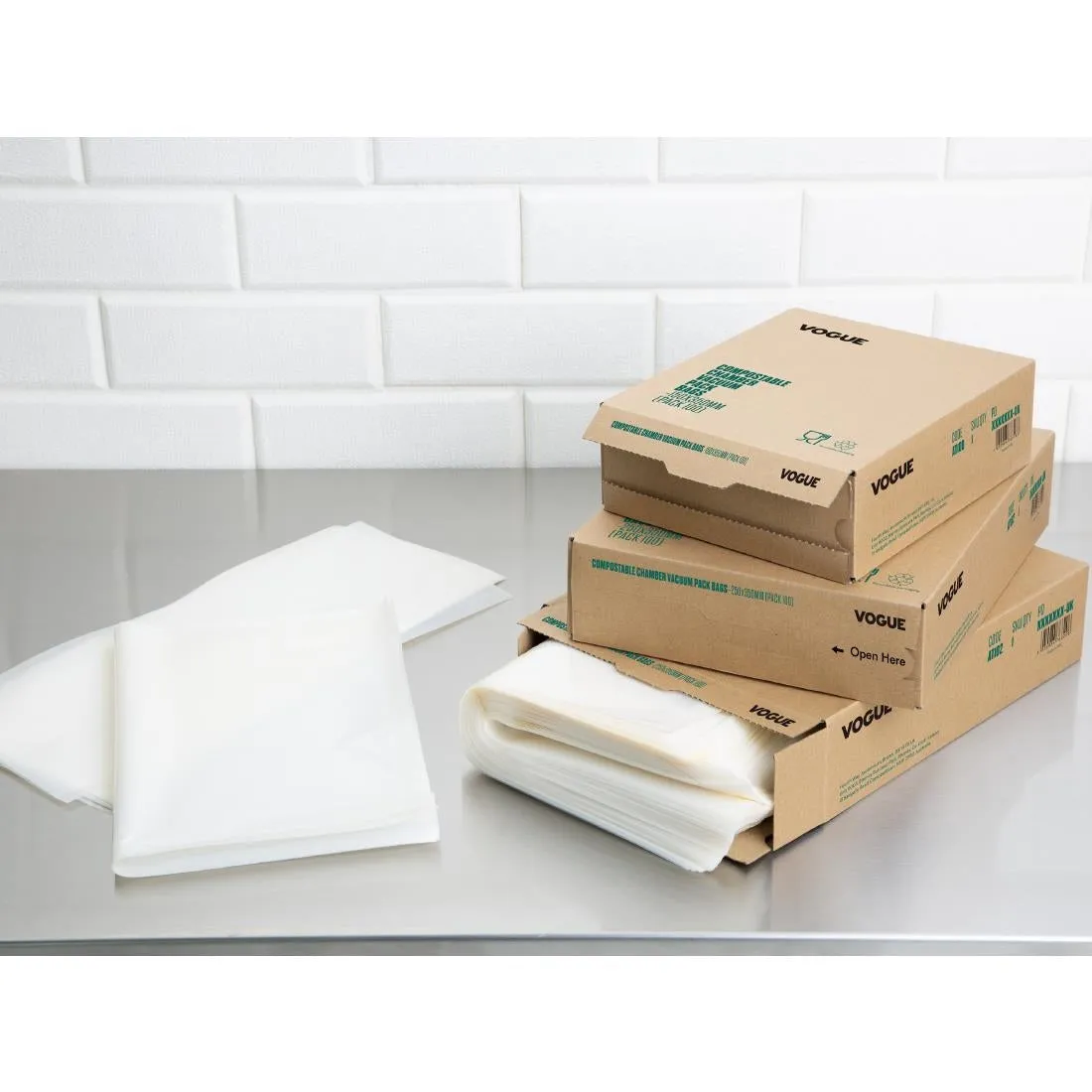 Vogue Compostable Embossed Vacuum Sealer Bags 200x300mm (50 pack)