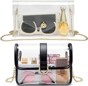 Vorspack Clear Purse - Clear Bag Stadium Approved Clear Crossbody Bag Gift for Women for Concert Sport