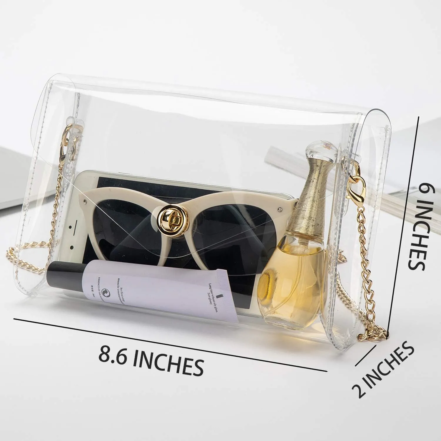Vorspack Clear Purse for Women Clear Crossbody Bag Cute for Sports Concert Prom Party Present