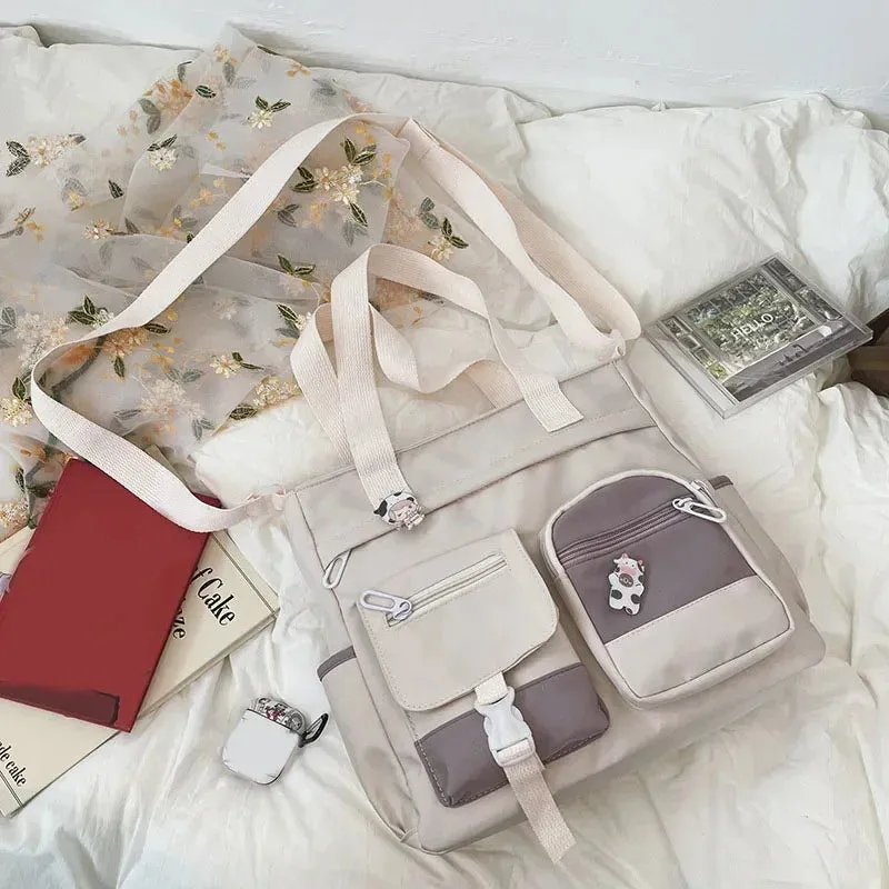 Waterproof Canvas Women Handbags Shoulder Bag Nylon Ladies Messenger Bag Oxford Crossbody Bags Tote Book Bags for Girls Satchels