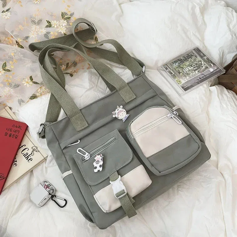 Waterproof Canvas Women Handbags Shoulder Bag Nylon Ladies Messenger Bag Oxford Crossbody Bags Tote Book Bags for Girls Satchels