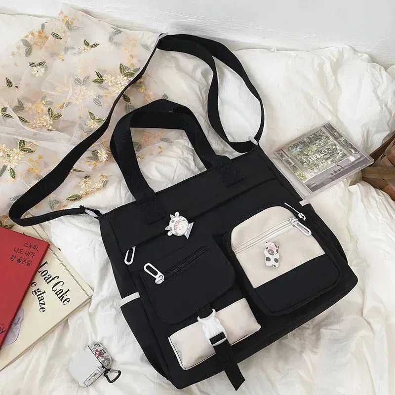 Waterproof Canvas Women Handbags Shoulder Bag Nylon Ladies Messenger Bag Oxford Crossbody Bags Tote Book Bags for Girls Satchels