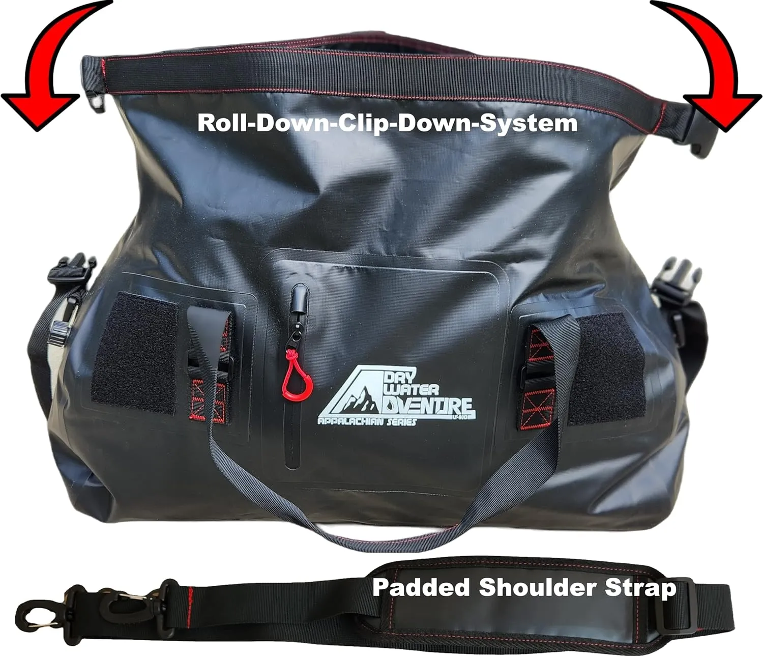Waterproof Duffel Bag, Marine Grade (60 Liter/15.8 Gallon, Appalachian Series, Black)