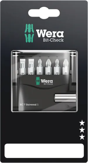 Wera 05073406001 Bit-Check 7 Universal 1 SB, 7 pieces