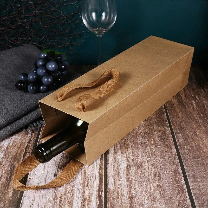 Wine Bags 10PCS White/Black/Kraft