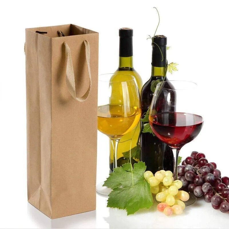 Wine Bags 10PCS White/Black/Kraft