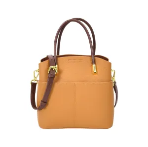 Winnipeg Women Leather Top Handle Shoulder Bag Tan