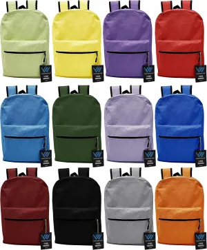 Winterlace 12 Pack Backpack, Bulk 17 inch Lightweight Outdoor Travel Gym Corporate Events Bag (Assorted)