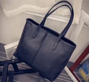 women bag fashion women leather handbag brief shoulder bags gray /black large capacity luxury handbags women bags designer
