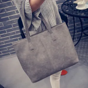women bag fashion women leather handbag brief shoulder bags gray /black large capacity luxury handbags women bags designer