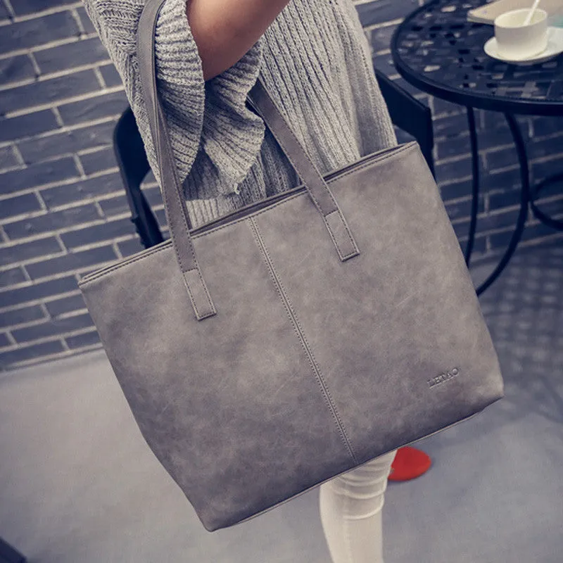 women bag fashion women leather handbag brief shoulder bags gray /black large capacity luxury handbags women bags designer