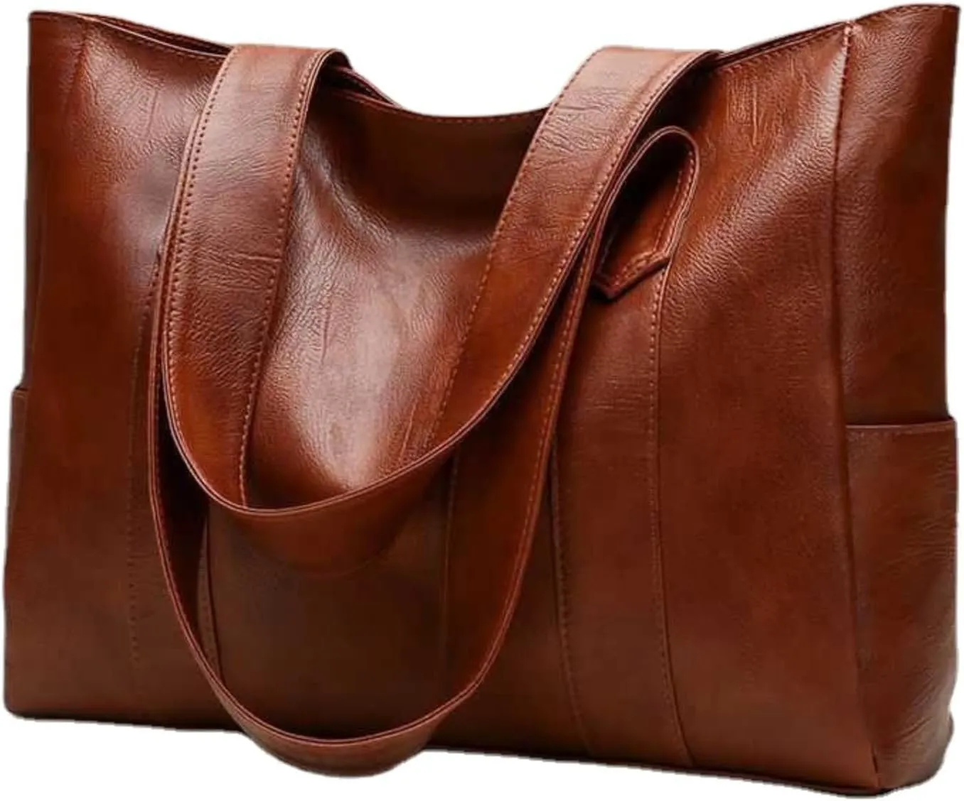 Women Bags Shoulder Simple Big Large Capacity Totes Lady Shopping Bag PU Leather Black Hand Bag