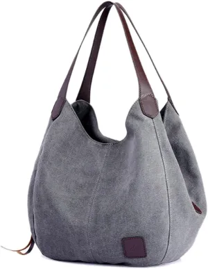 Women Canvas Shoulder Bag Fashion Cotton Canvas Handbags Shoulder Hobo Bags Totes Purses