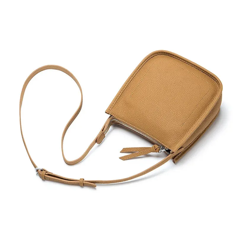Women Genuine Leather One Shoulder Bucket Bag Luxury Cowhide Crossbody Bag For Female Designer Handbag Small Messenger Tote