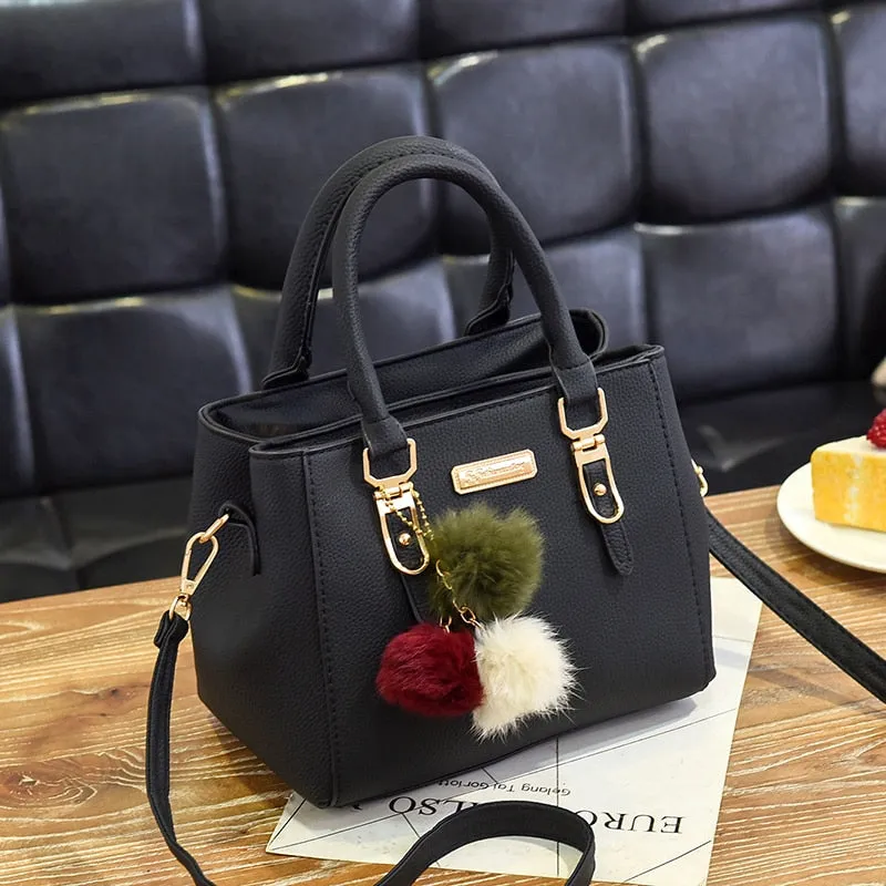 Women Hairball Ornaments Totes Solid Sequined Handbag Party Purse Ladies Messenger Crossbody Shoulder Bags