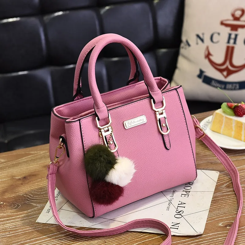 Women Hairball Ornaments Totes Solid Sequined Handbag Party Purse Ladies Messenger Crossbody Shoulder Bags