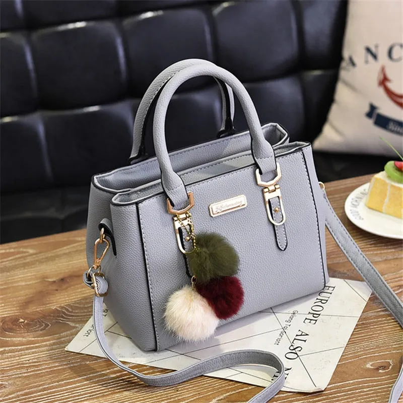 Women Hairball Ornaments Totes Solid Sequined Handbag Party Purse Ladies Messenger Crossbody Shoulder Bags
