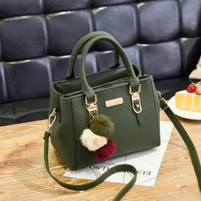 Women Hairball Ornaments Totes Solid Sequined Handbag Party Purse Ladies Messenger Crossbody Shoulder Bags