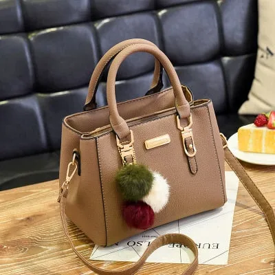 Women Hairball Ornaments Totes Solid Sequined Handbag Party Purse Ladies Messenger Crossbody Shoulder Bags