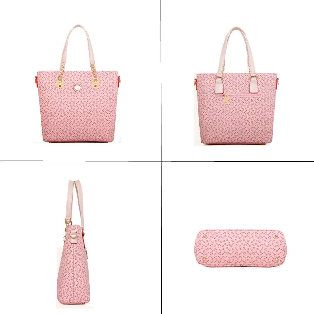 Women Handbag Set 6 Pcs PU Leather Tote Purse Set Multi-purpose Classic Shoulder Bag
