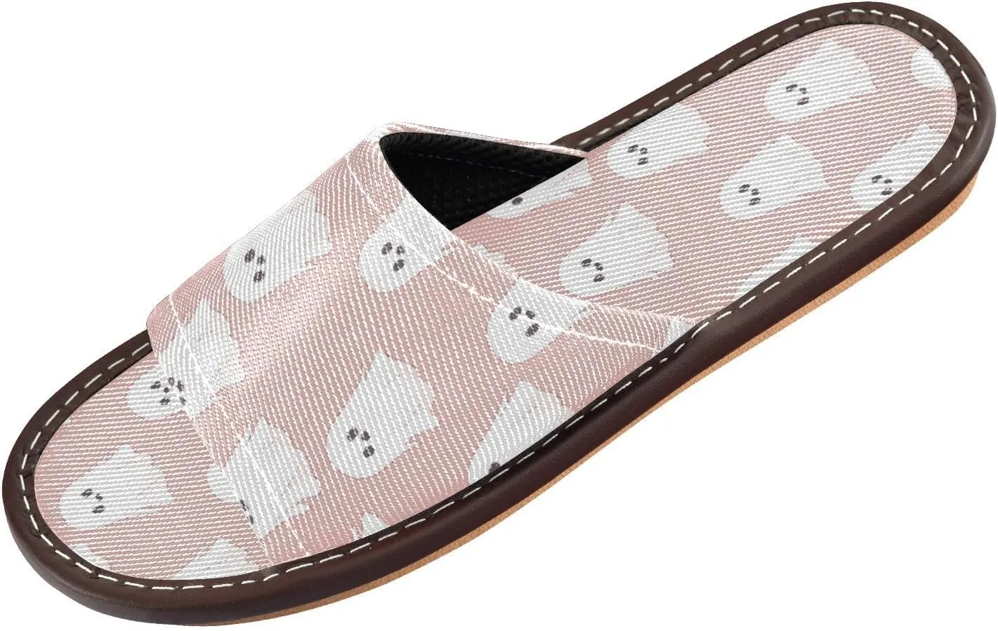 Women Men House Slippers Open Toes Travel Shoes Halloween Ghost for Bathroom Pool Hotel Spa Beach