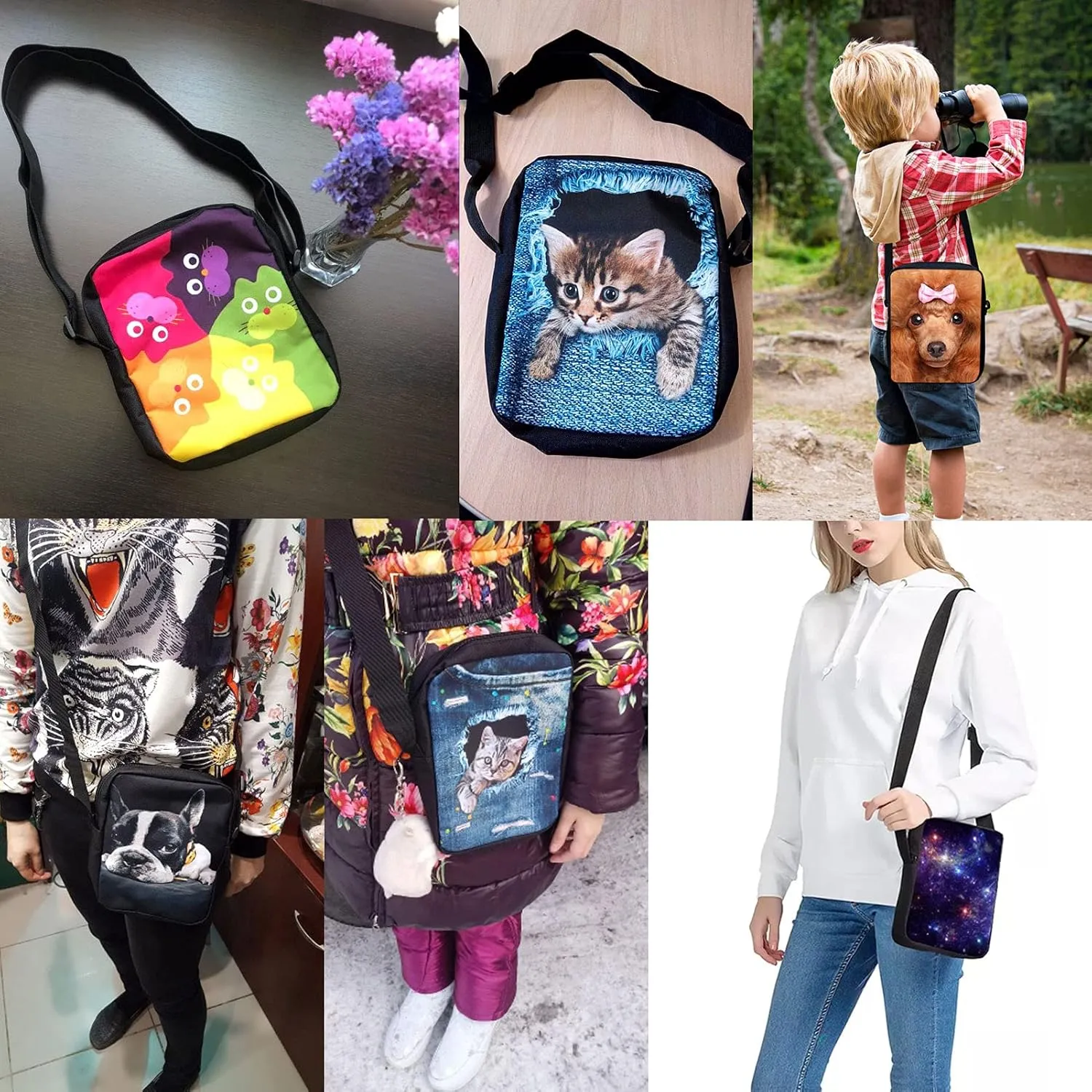 Women Men Small Crossbody Bag Messenger Purse for Traveling Shopping