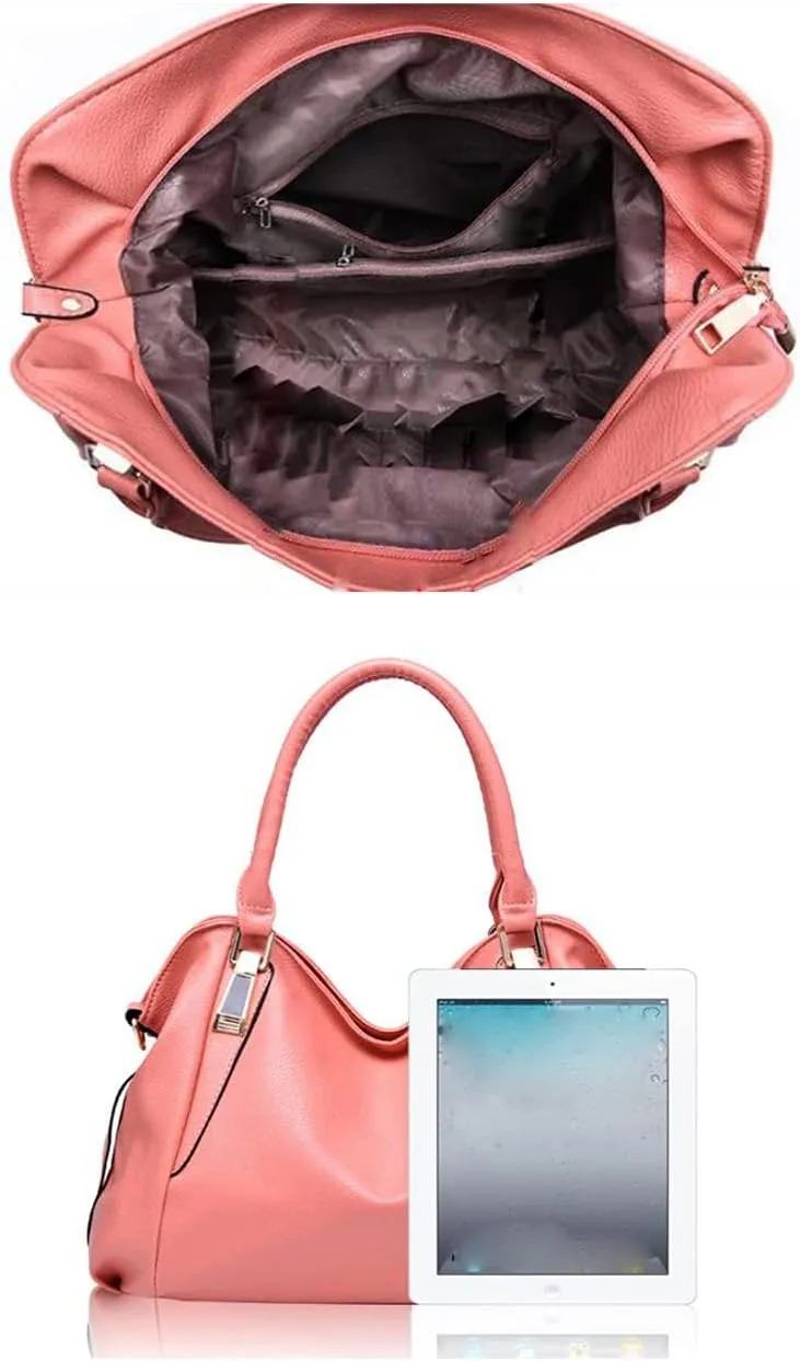 Women Soft Synthetic Patent Leather Handbag Large Capacity Female Tote Clutches Shoulder Messenger Crossbody Bag