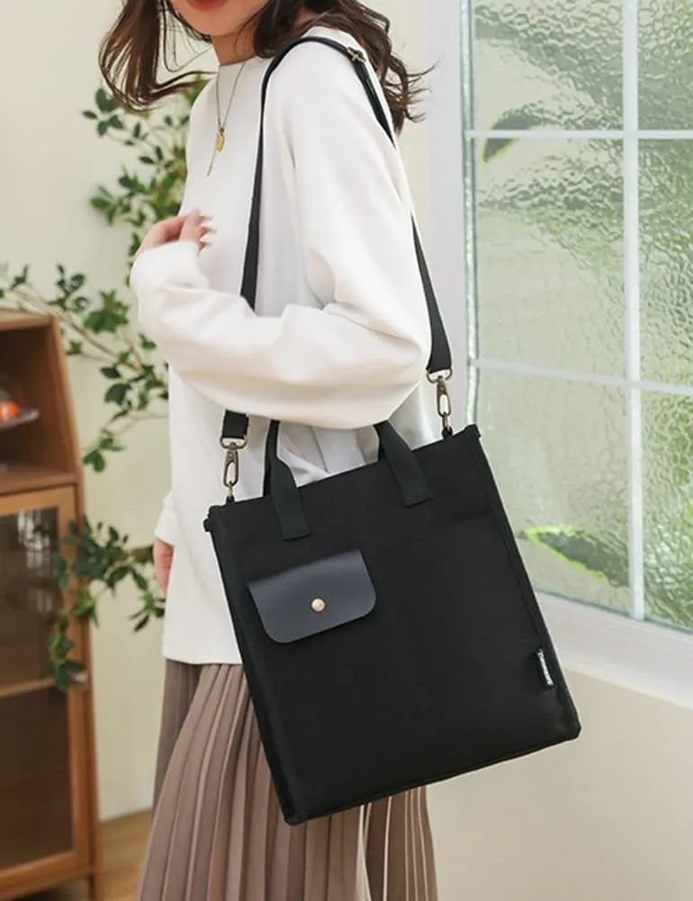 Women's Canvas Crossbody Shoulder Bag Fashion Large Totes Handbag Purse Casual Messenger Bag Multi-Pocket