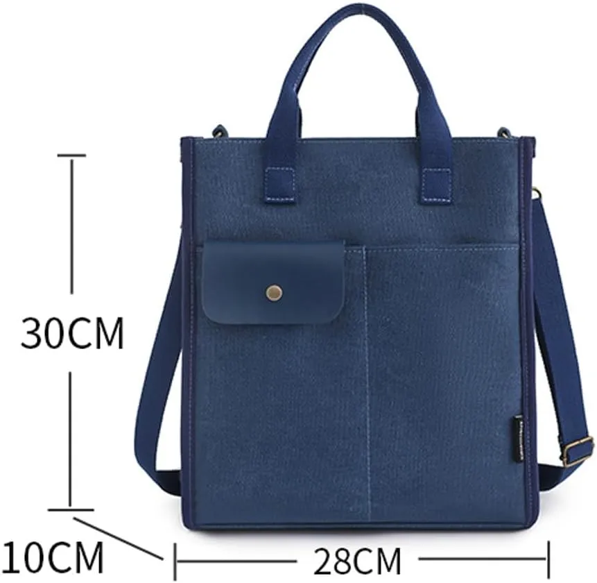 Women's Canvas Crossbody Shoulder Bag Fashion Large Totes Handbag Purse Casual Messenger Bag Multi-Pocket